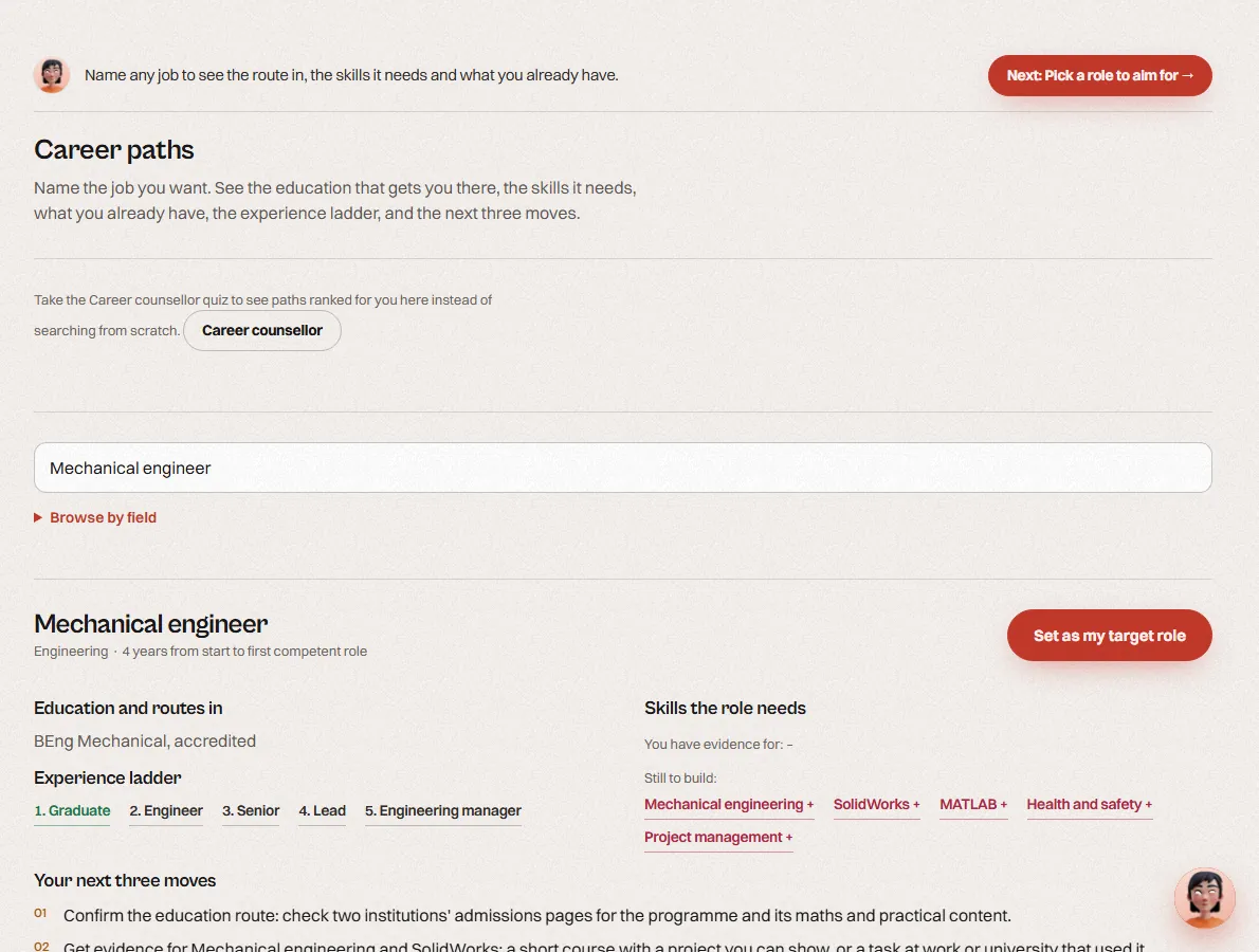 Career path for mechanical engineer with routes, skills and next moves